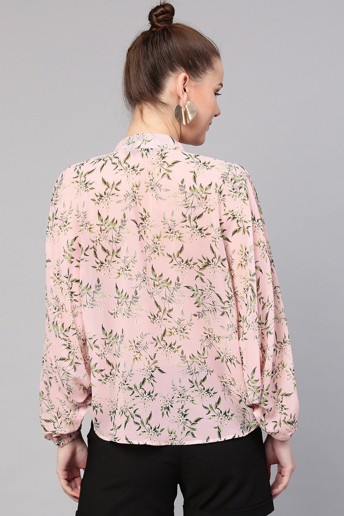 Women's Pink Floral Kimono Shirt - SASSAFRAS