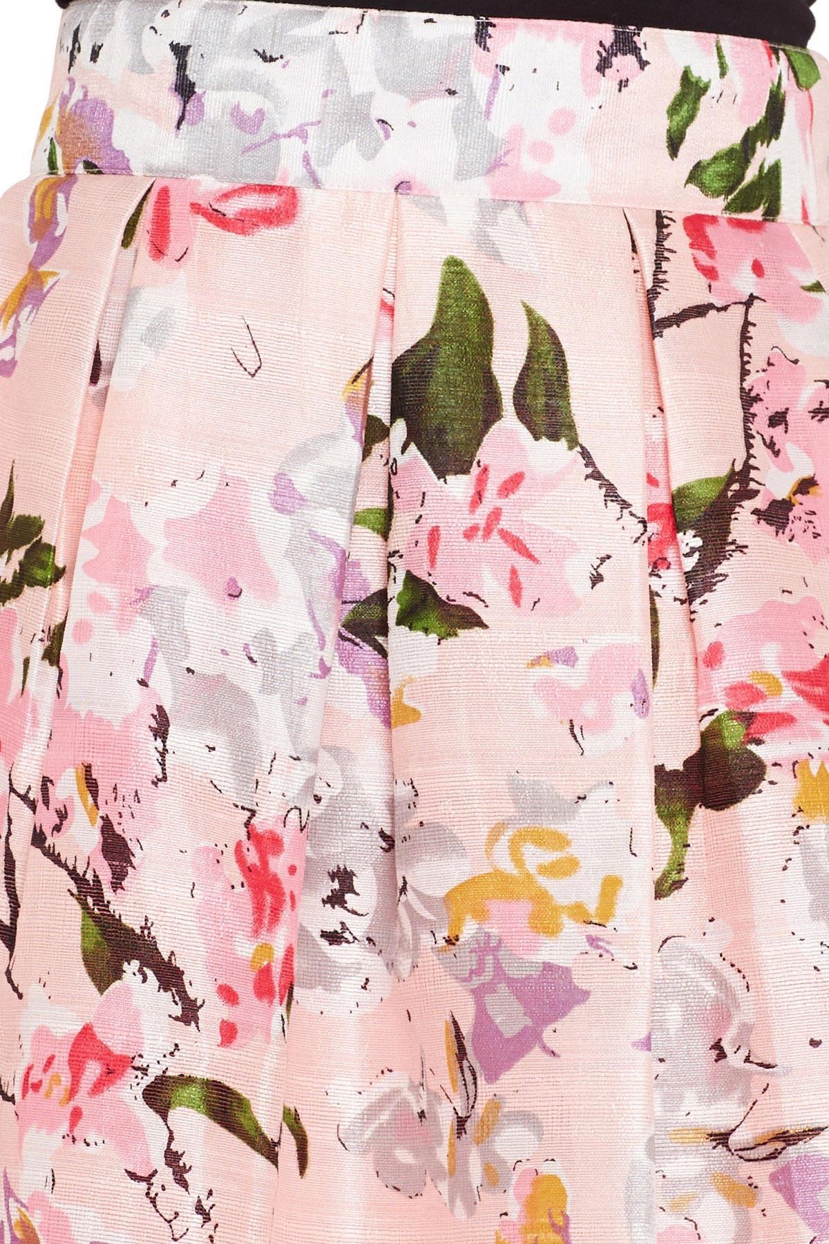 Women's Pink Floral Silk Skirt - SASSAFRAS
