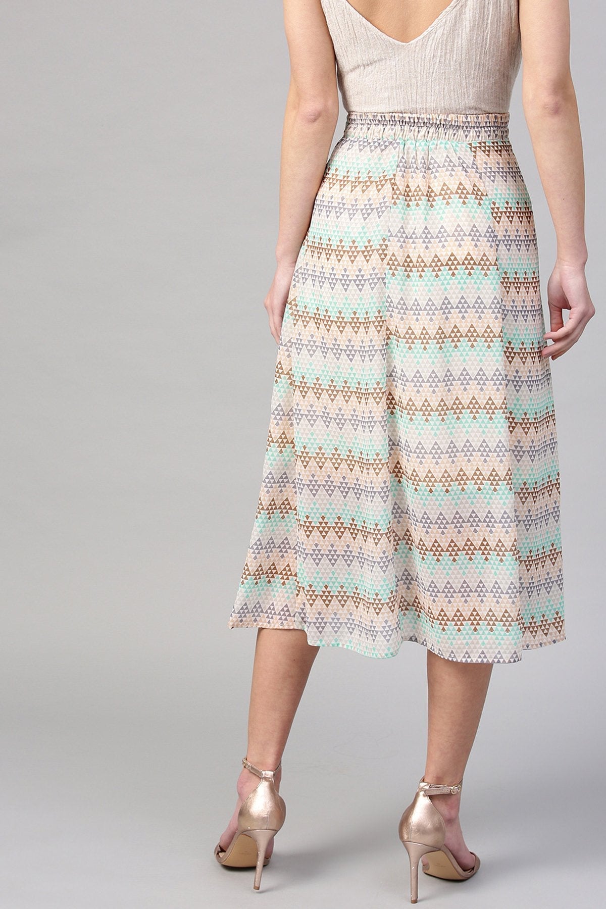 Women's Geometric Pattern A-Line Skirt - SASSAFRAS