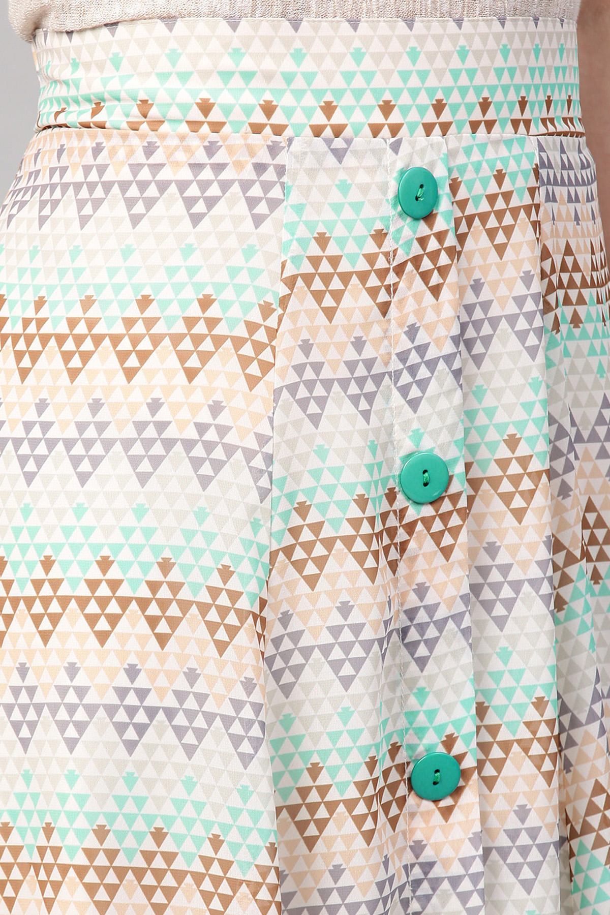 Women's Geometric Pattern A-Line Skirt - SASSAFRAS