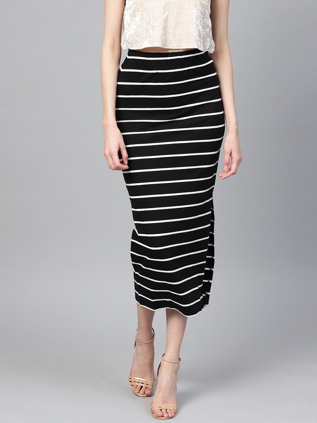ASOS Maxi Pencil Skirt With Belt in Black | Lyst