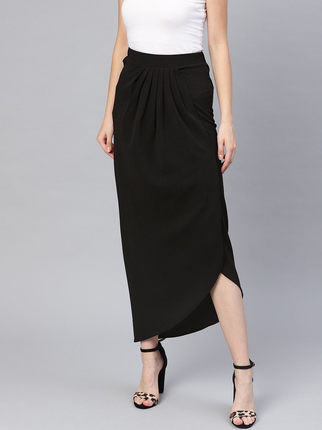 Women's Black Tulip Skirt - SASSAFRAS
