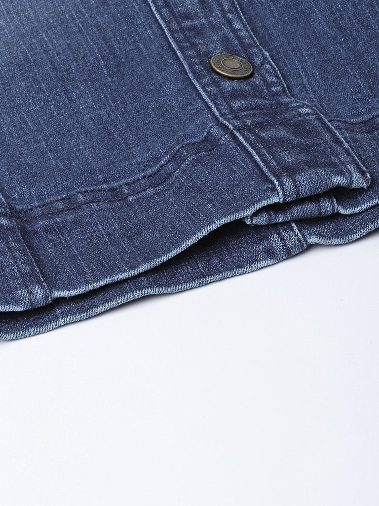 Women's Denim Blue Washed Short Skirt