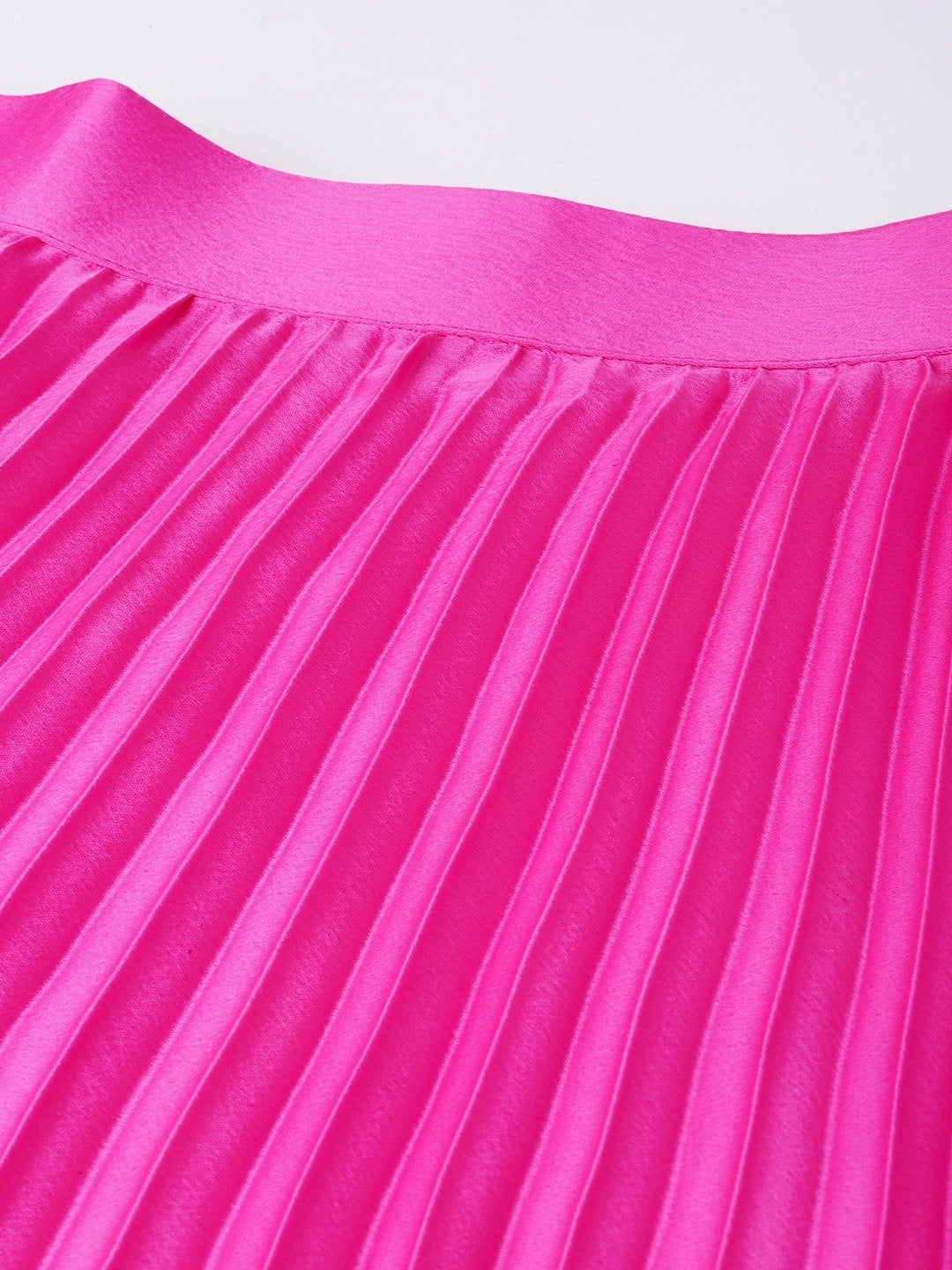 Women's Pink Satin Pleated Maxi Skirt - SASSAFRAS