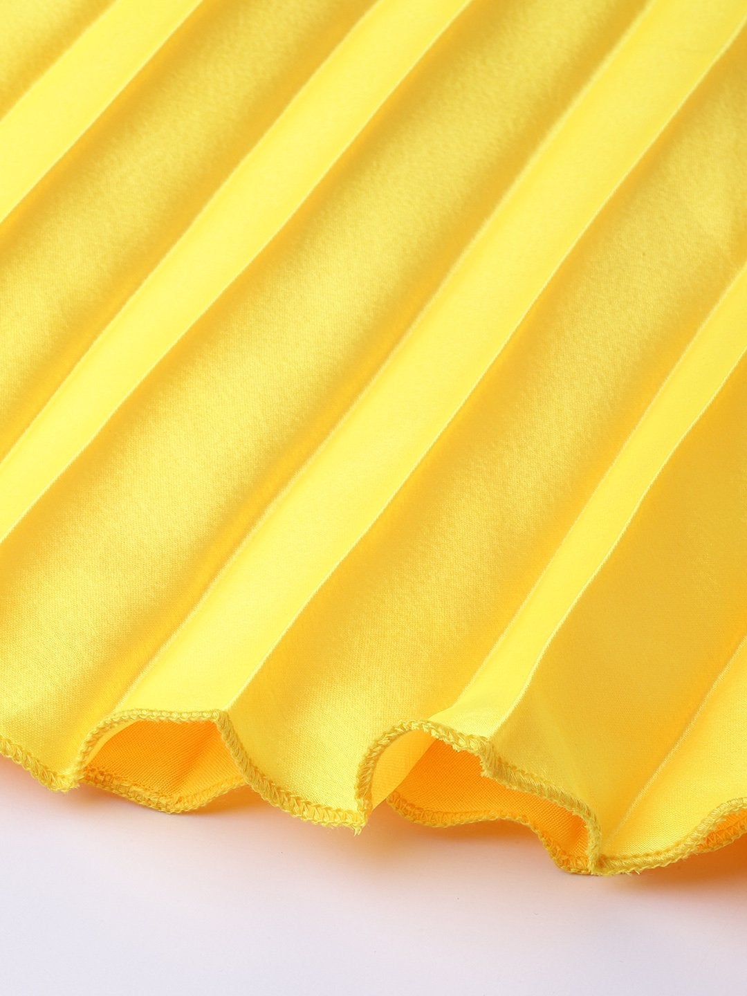 Women's Yellow Satin Pleated Maxi Skirt - SASSAFRAS