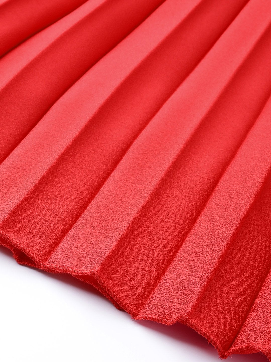 Women's Red Pleated Skirt - SASSAFRAS