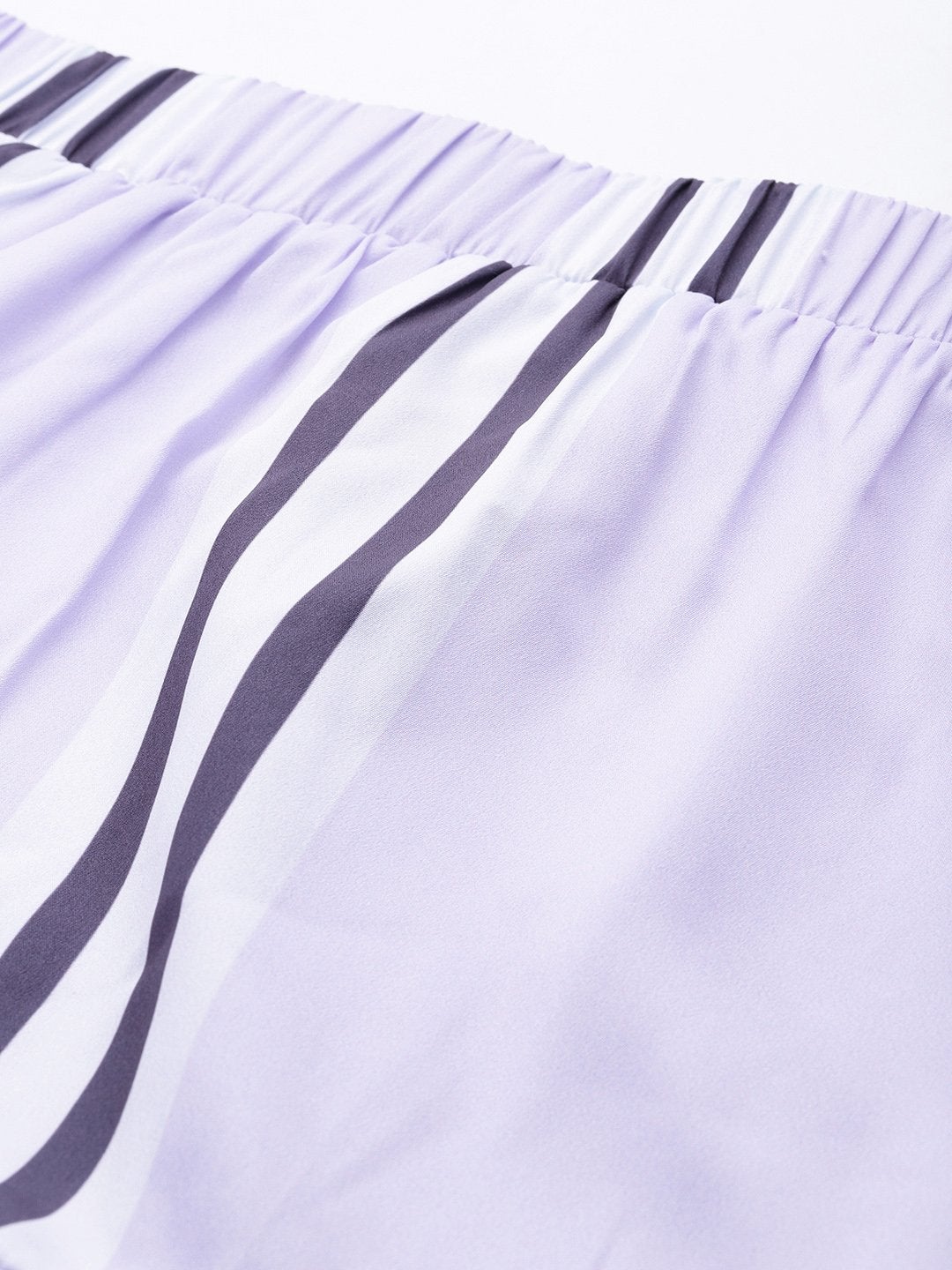 Women's Lavender Stripe Tiered Skirt - SASSAFRAS