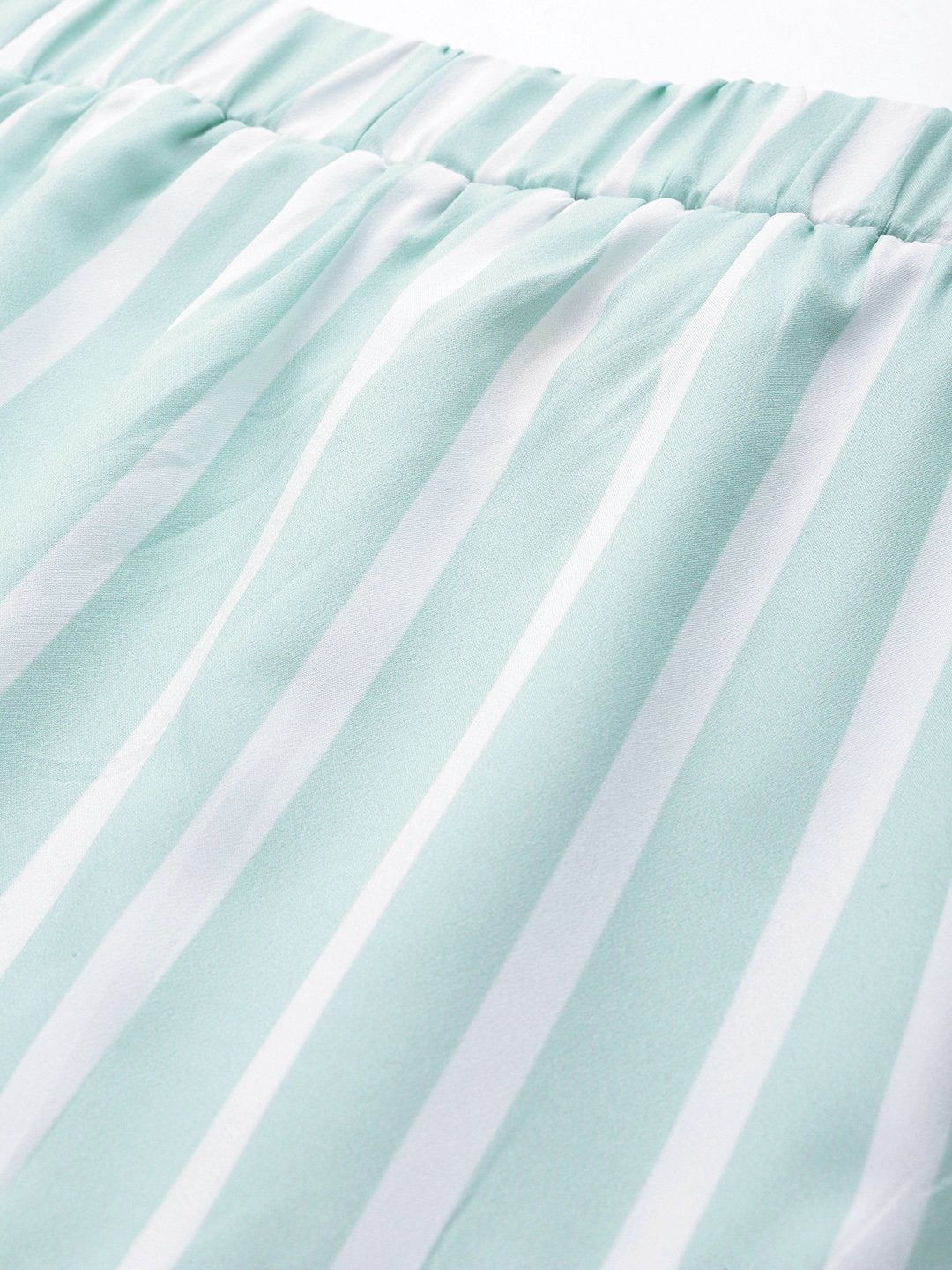 Women's Sea Green Stripe Tiered Skirt - SASSAFRAS