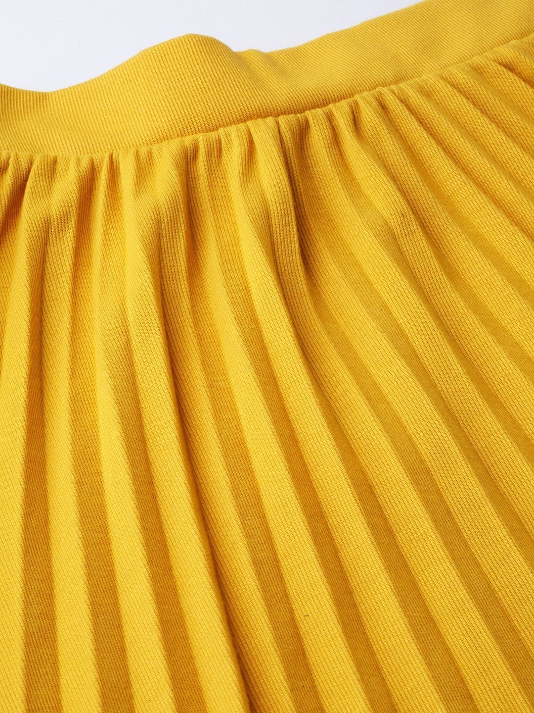 Women's Mustard Rib Pleated Skirt - SASSAFRAS