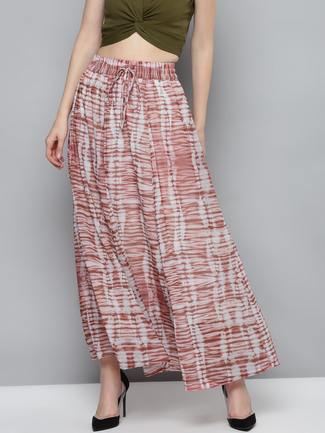 Women's Rust Tie & Dye Maxi Skirt - SASSAFRAS