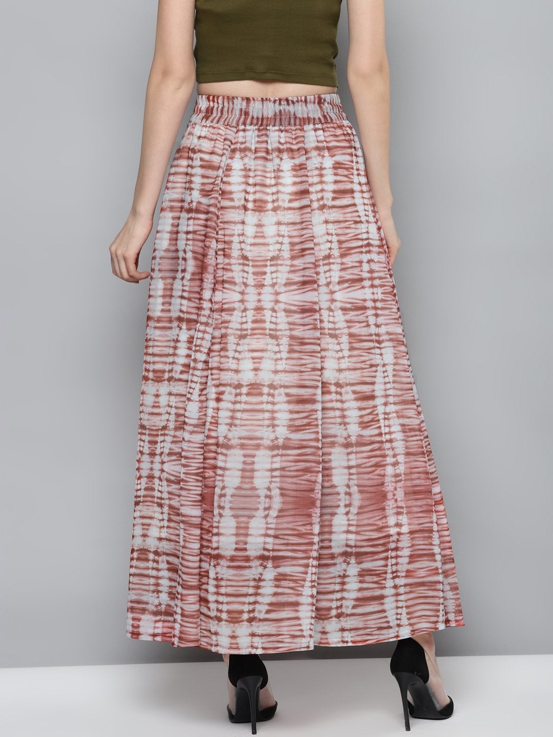 Women's Rust Tie & Dye Maxi Skirt - SASSAFRAS