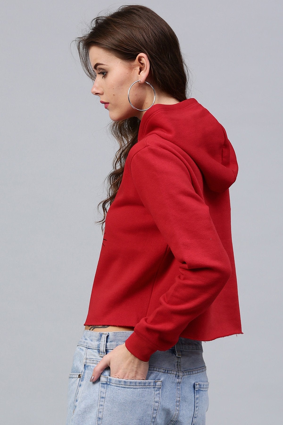 Women's Bow Kitty Red Sweatshirt - SASSAFRAS
