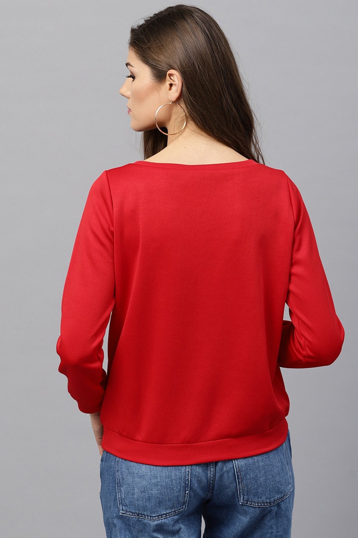 Women's Red Butterfly Print Sweatshirt - SASSAFRAS