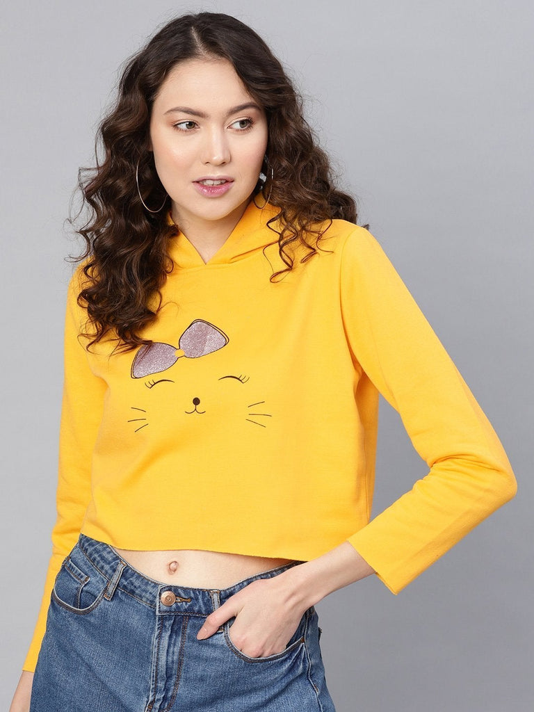 Women's Yellow Kitty Sweatshirt