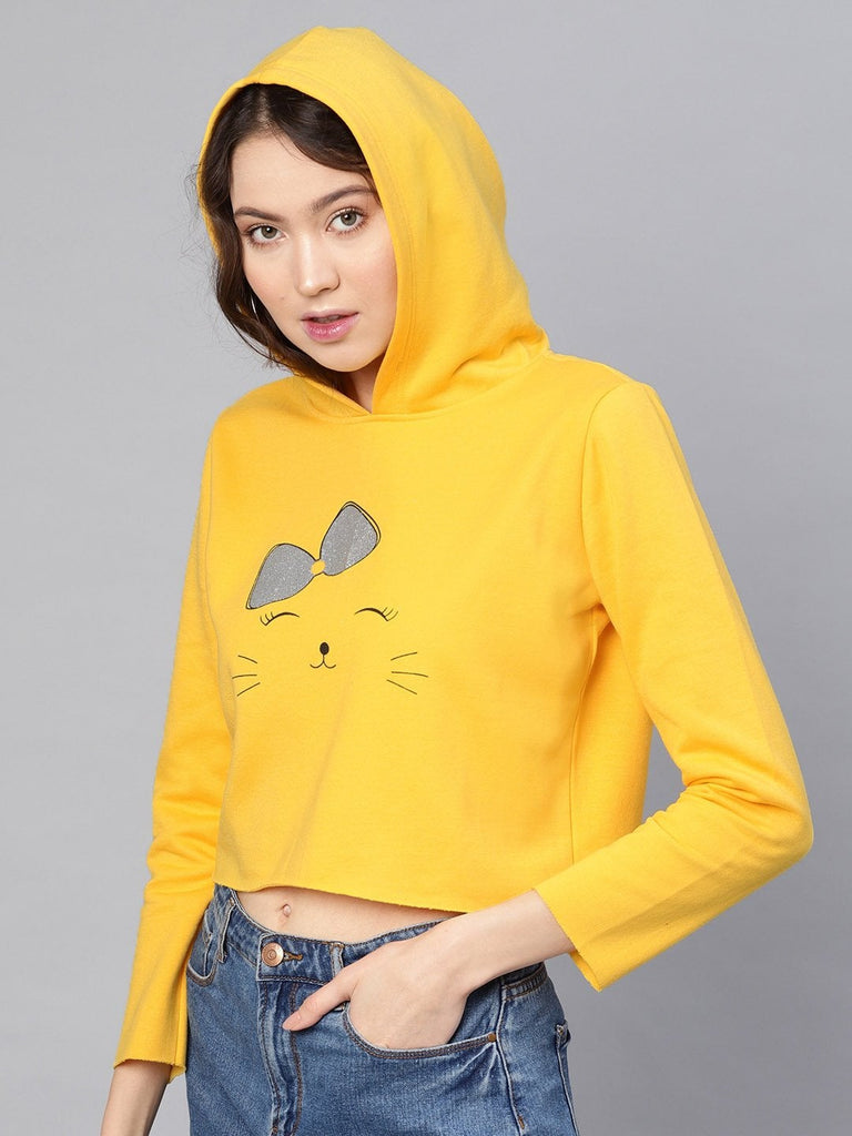 Women's Yellow Kitty Sweatshirt