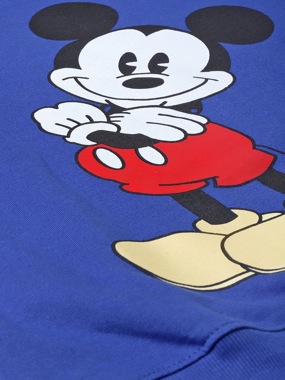 Women's Blue Mickey Mouse Print Sweatshirt - SASSAFRAS