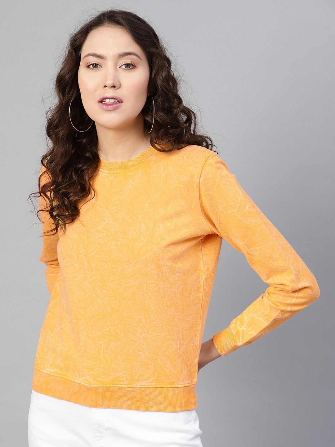 Women's Yellow Stone Washed Sweatshirt - SASSAFRAS