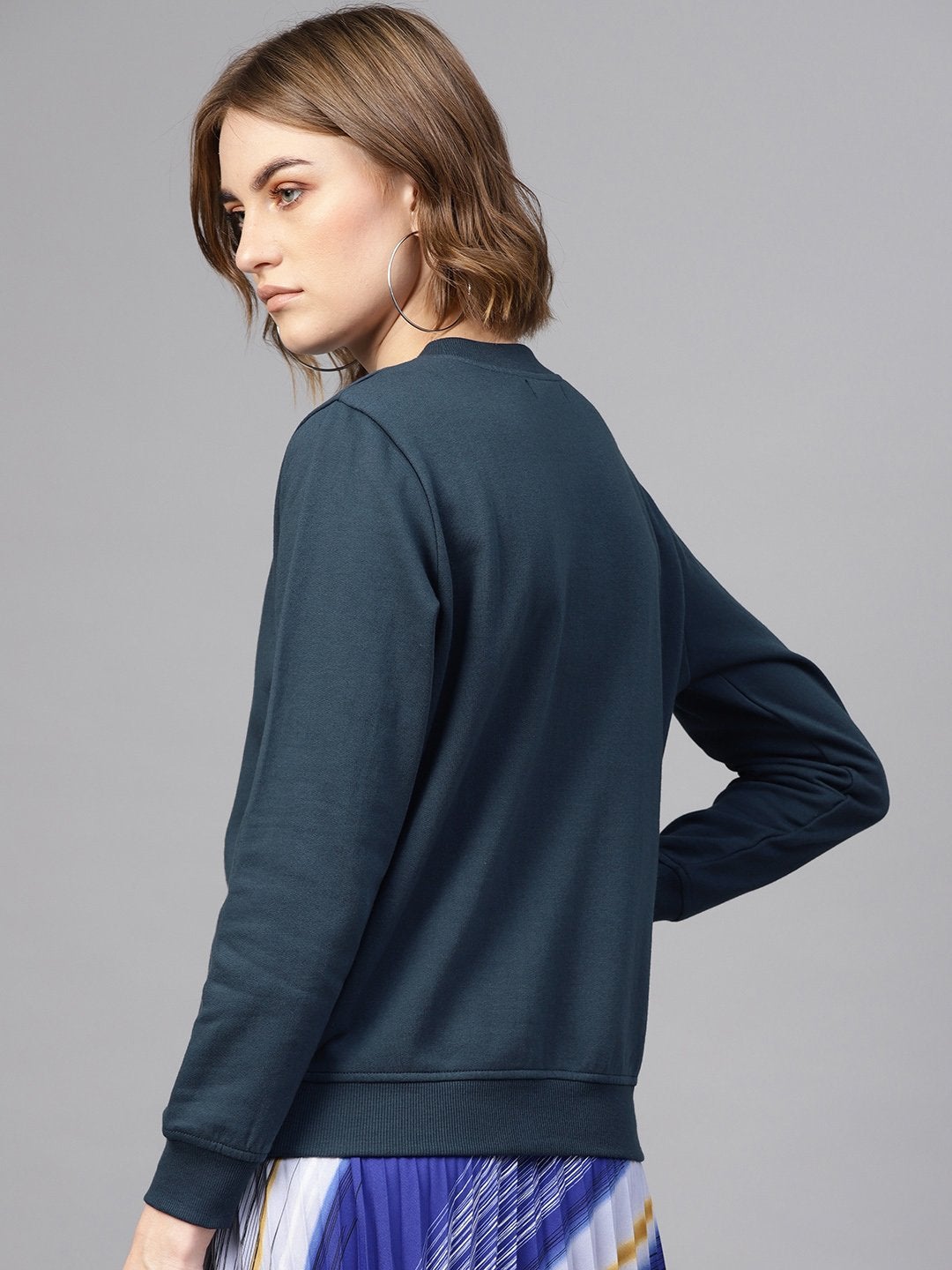 Women's Teal Basic Sweatshirt - SASSAFRAS