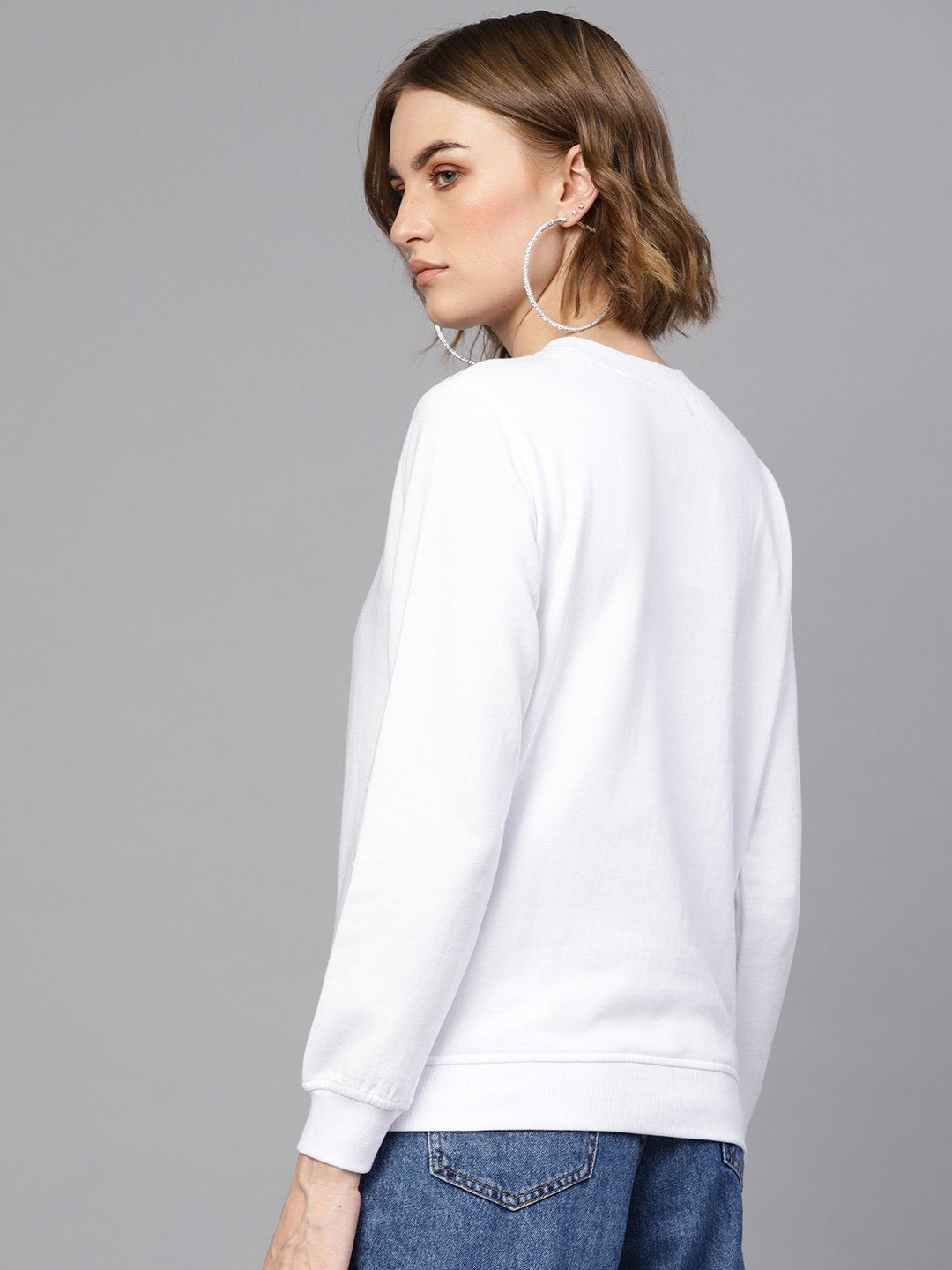 Women's White Basic Sweatshirt - SASSAFRAS