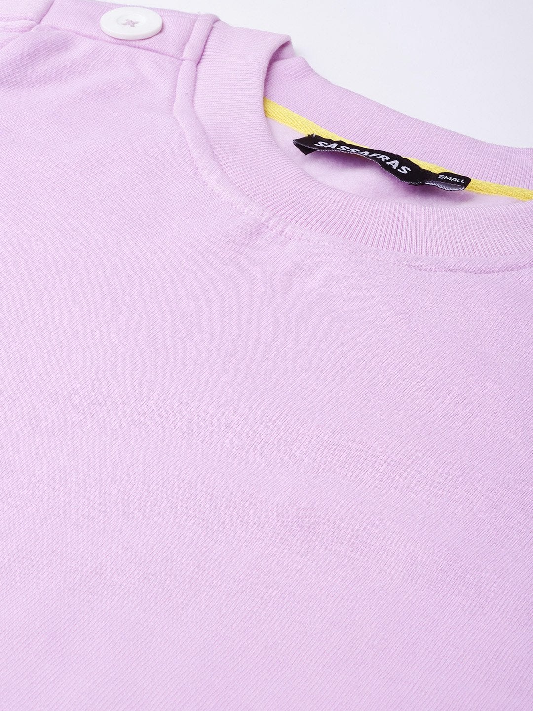 Women's Lavender Button On Sleeves Sweatshirt - SASSAFRAS