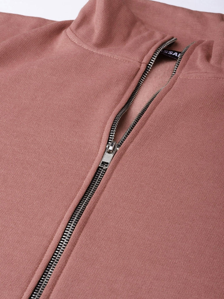 Women's Dusty Pink Zipper Sweatshirt
