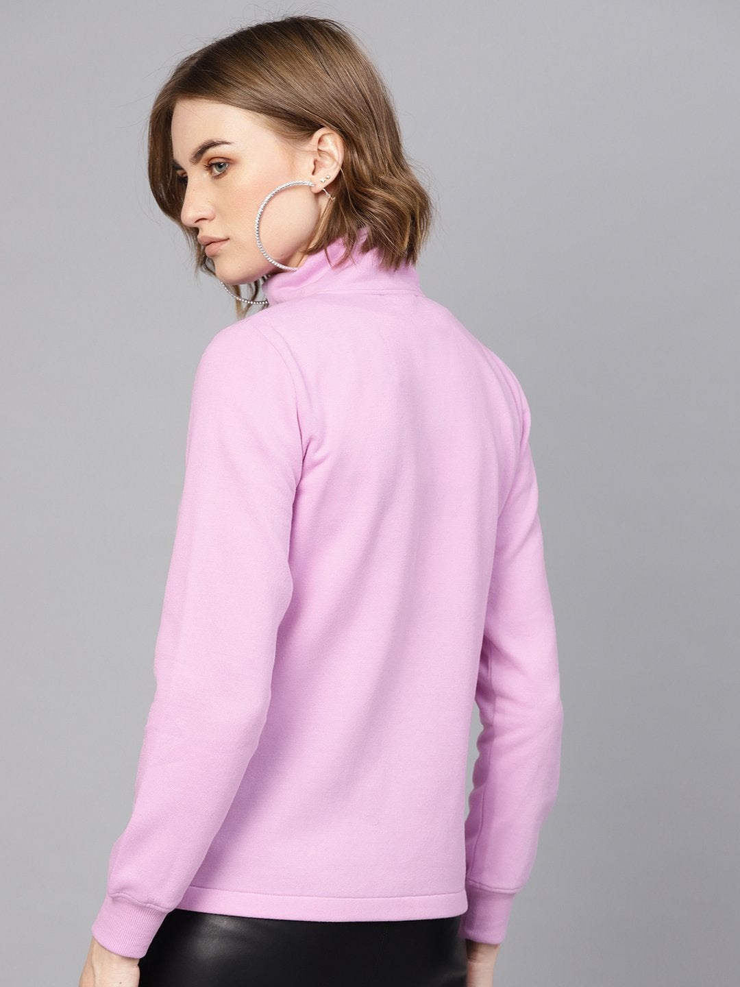 Women's Lavender Zipper Sweatshirt - SASSAFRAS