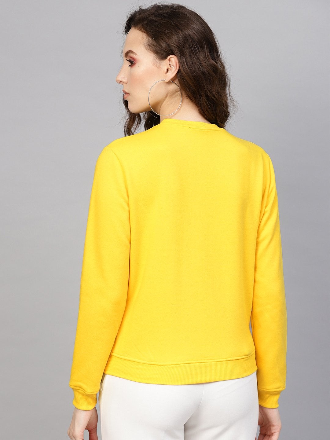 Women's Yellow Floral Patch Sweatshirt - SASSAFRAS