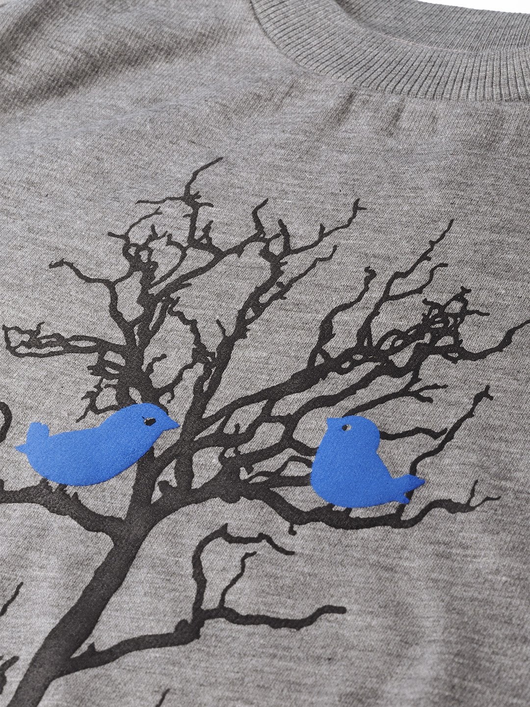 Women's Grey Tree Print Sweatshirt - SASSAFRAS