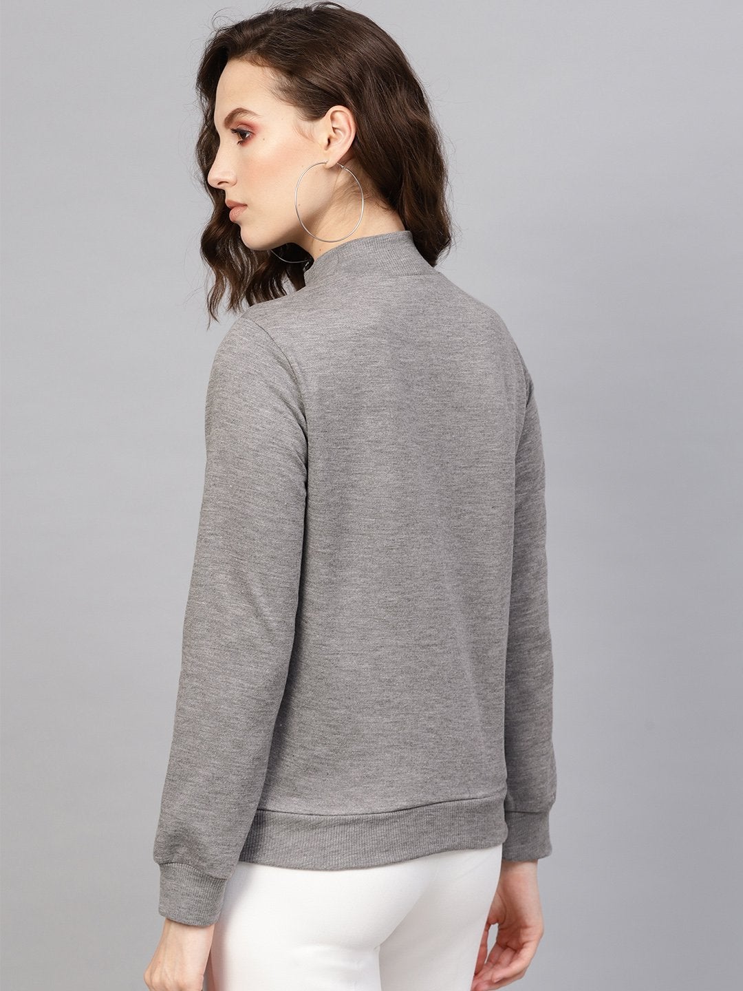 Women's Grey Slogan Print Sweatshirt - SASSAFRAS