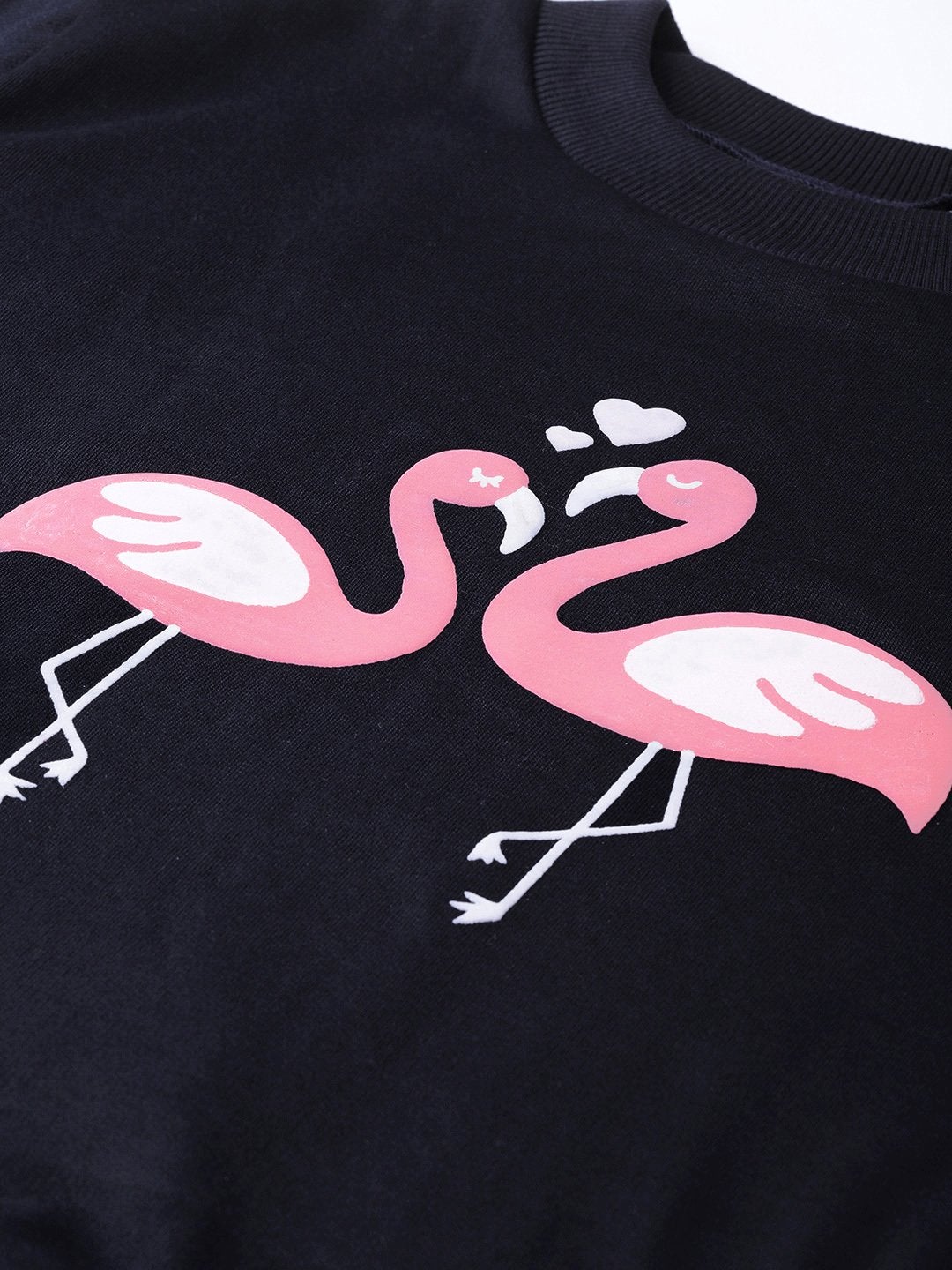 Women's Navy Flamingo Print Sweatshirt - SASSAFRAS