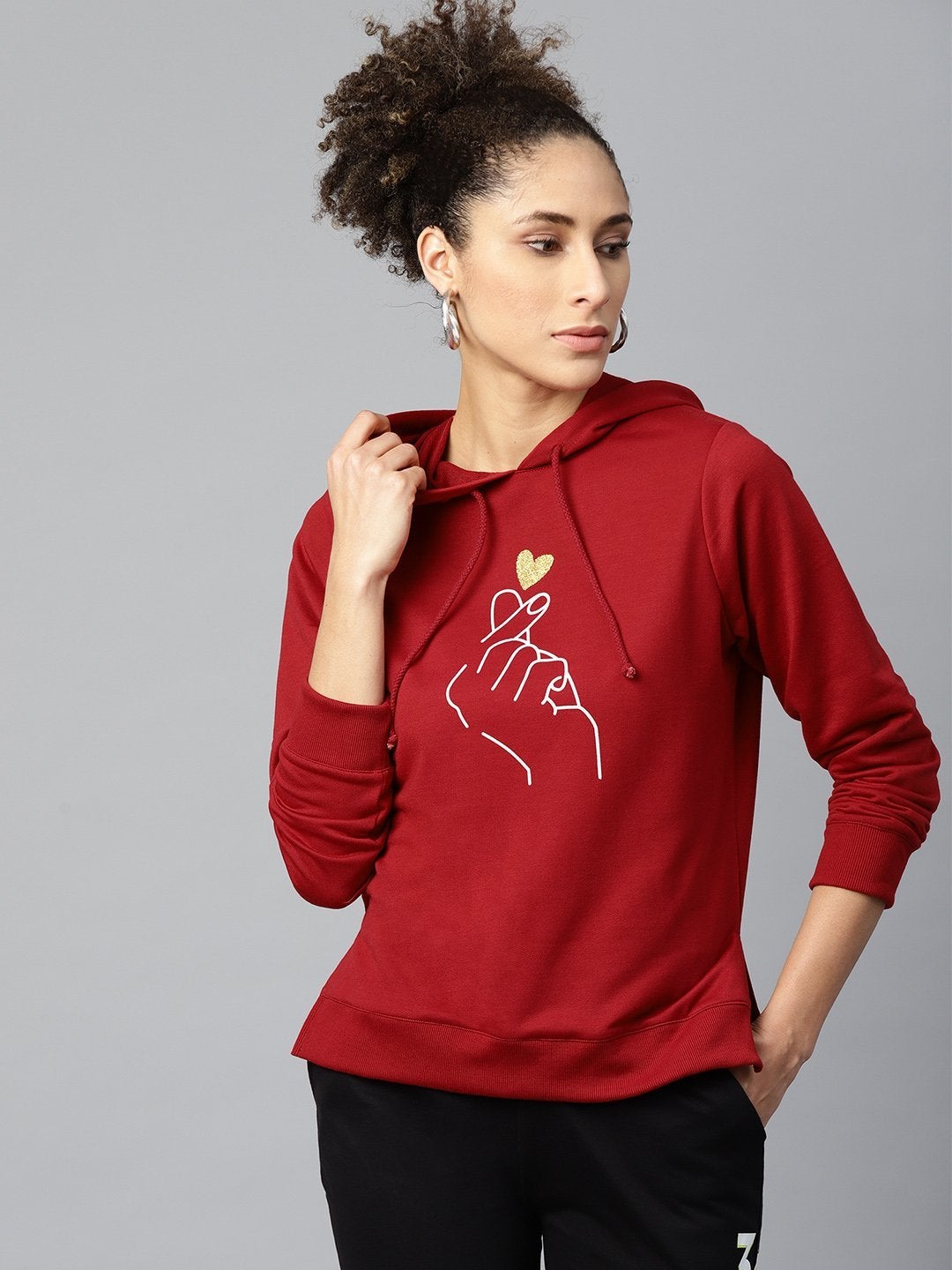 Women's Maroon Like-Me-Print Sweatshirt - SASSAFRAS