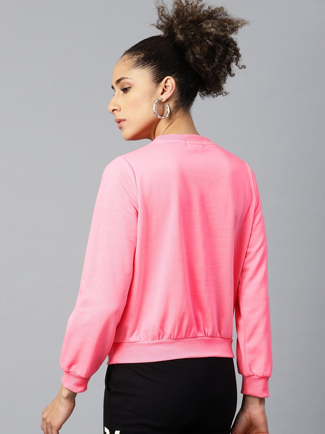 Women's Pink Floral Print Sweatshirt - SASSAFRAS