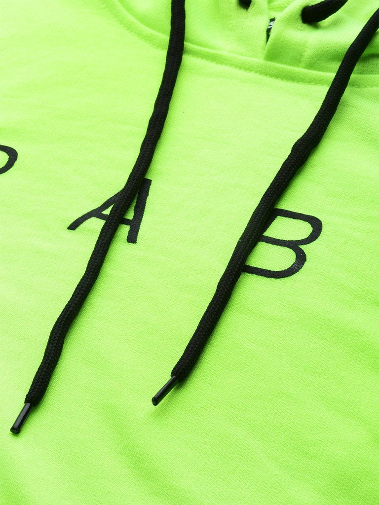 Women's Neon Green Baby-Print Crop Boxy Hoodie
