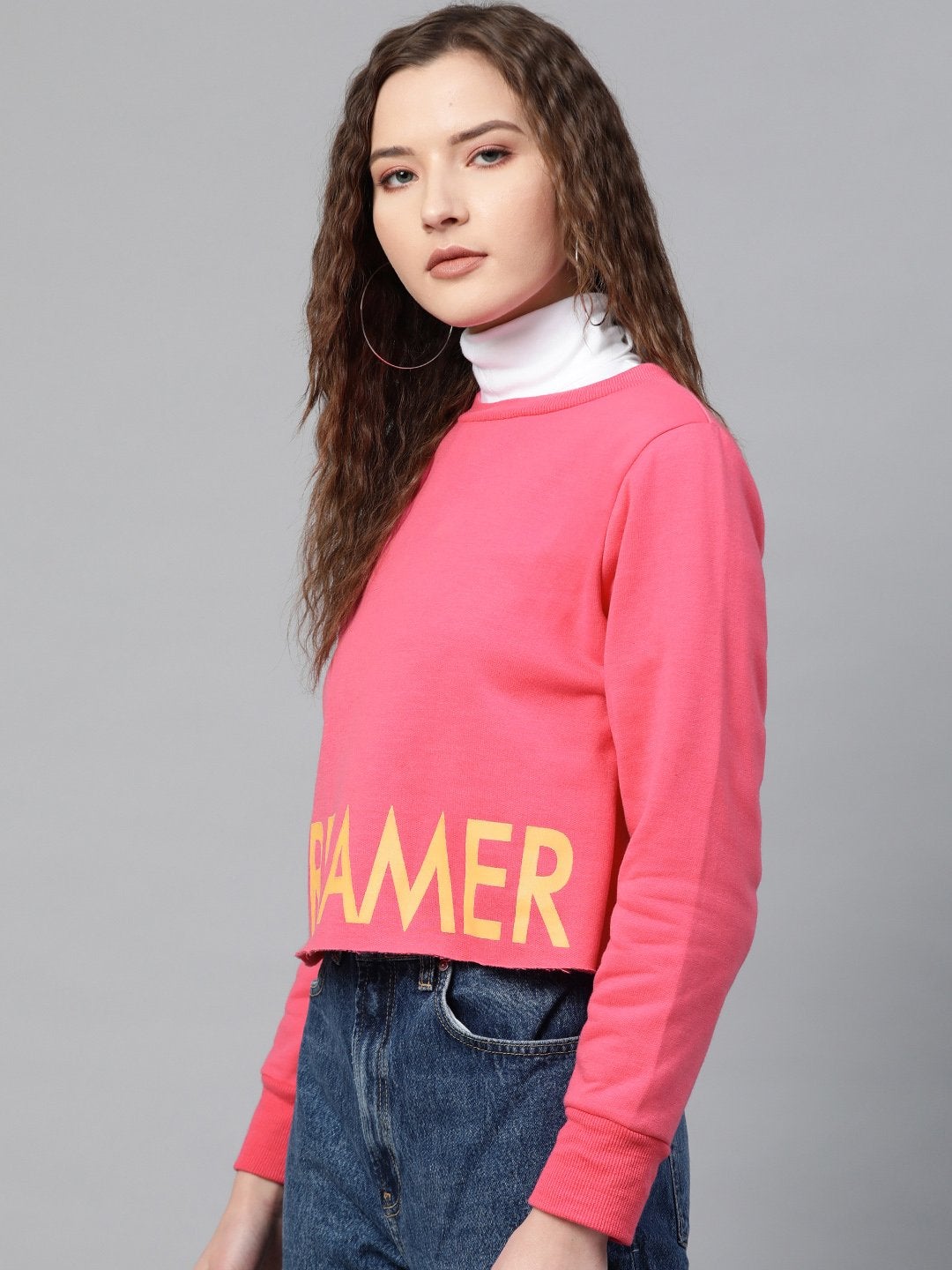 Women's Fuchsia Dreamer Print Sweatshirt - SASSAFRAS