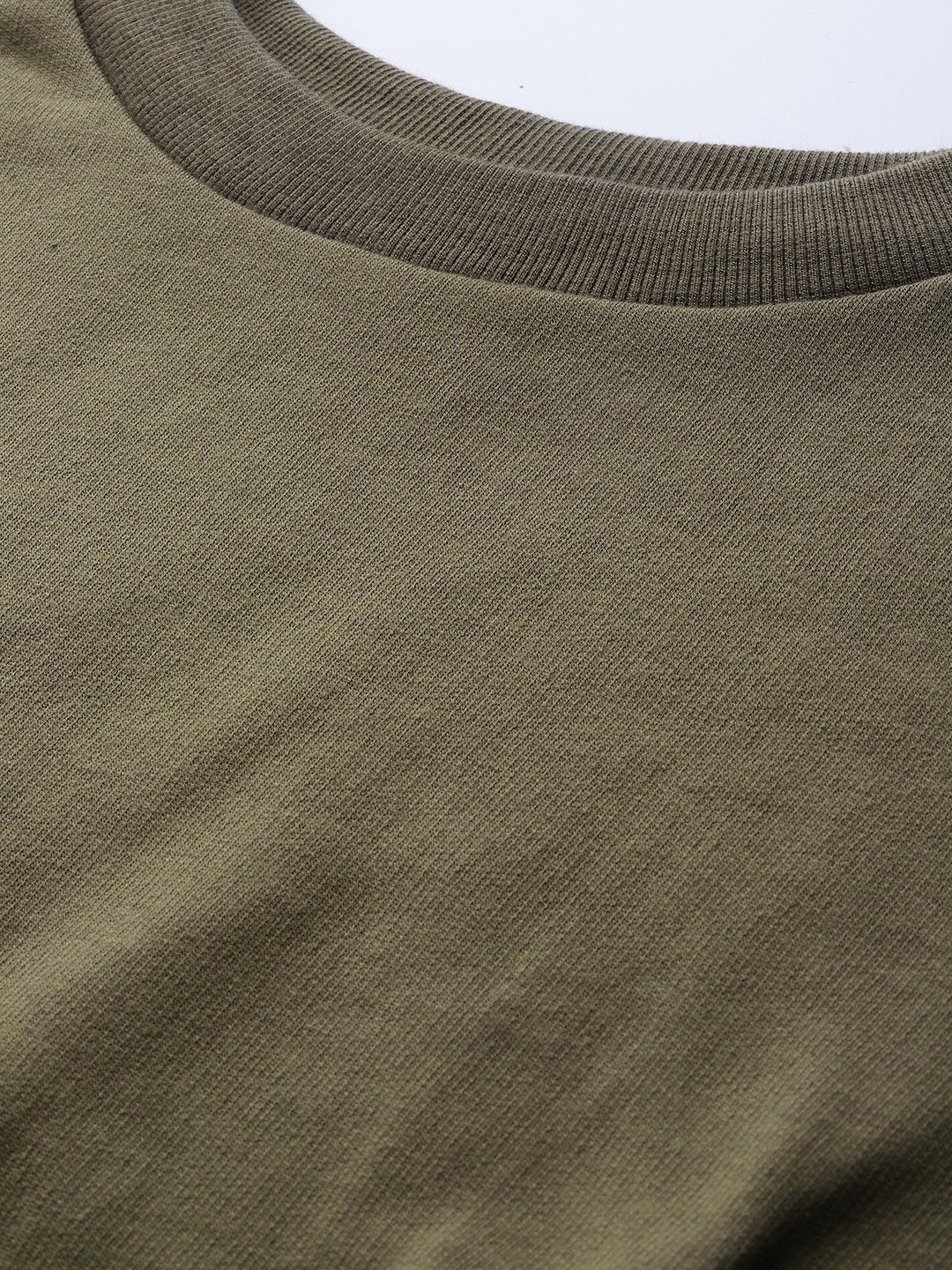 Women's Olive Crop Sweatshirt - SASSAFRAS