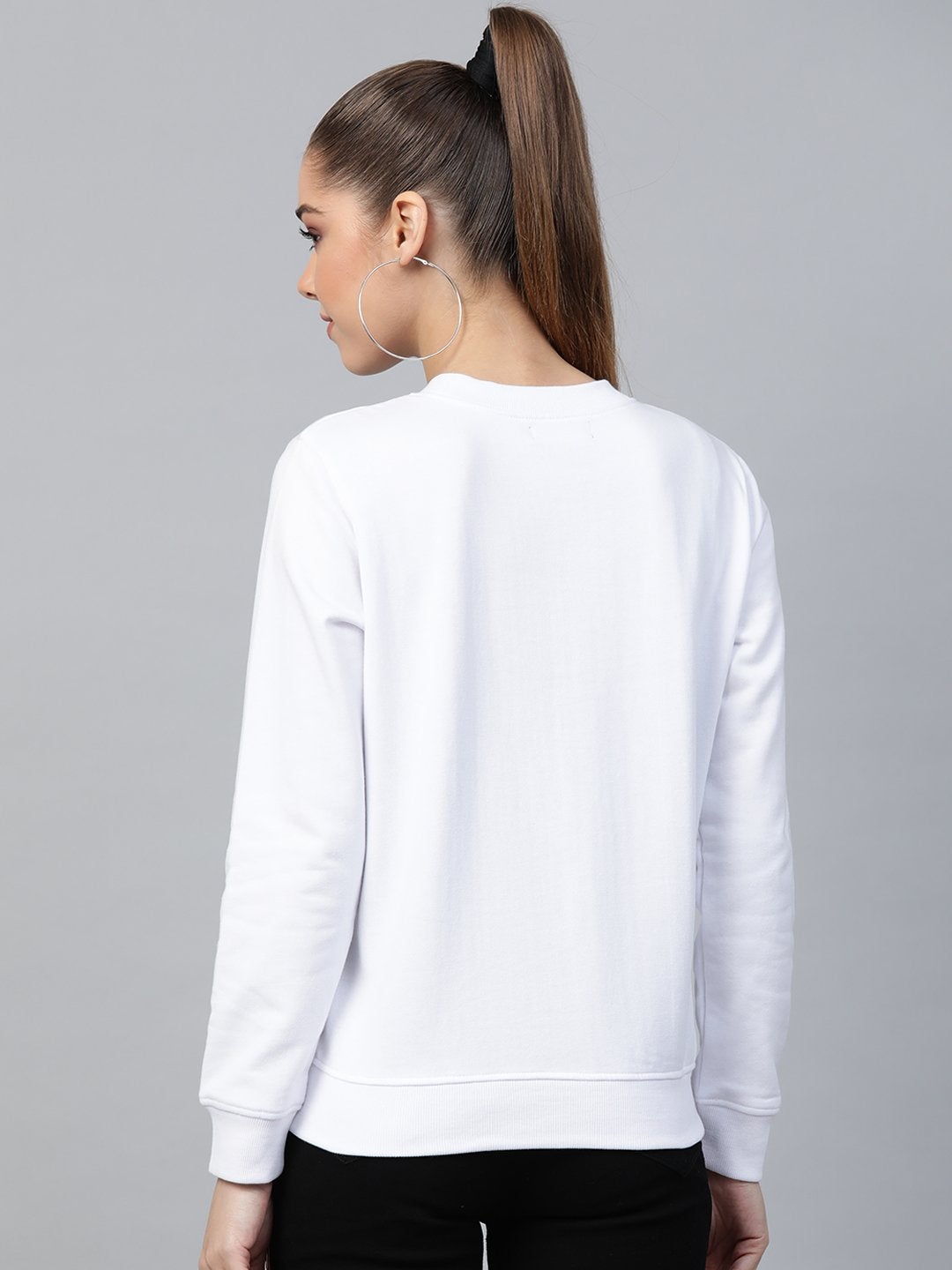 Women's White Let It Snow Print Sweatshirt - SASSAFRAS