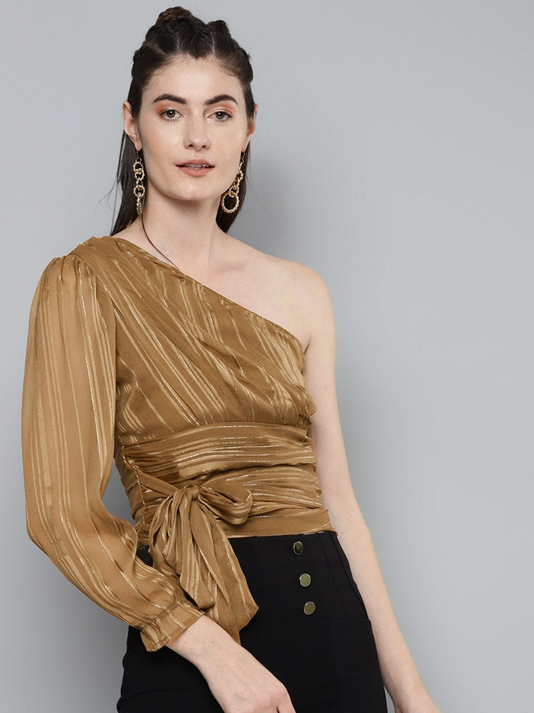 Women's Copper One Shoulder Top