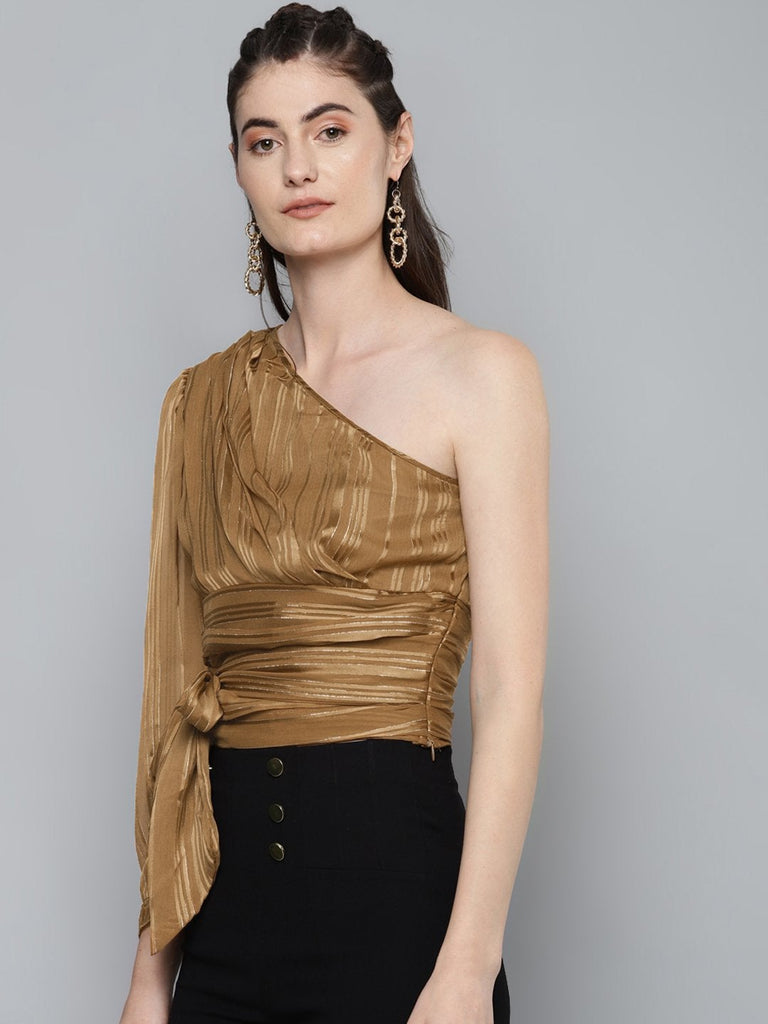 Women's Copper One Shoulder Top
