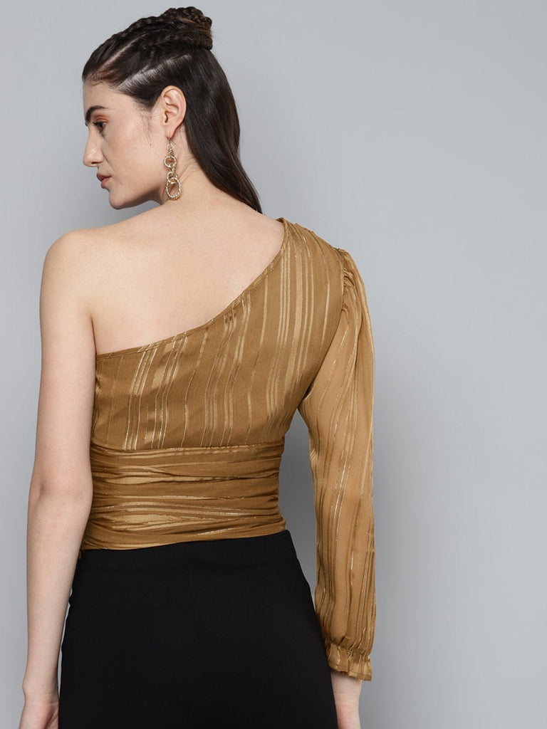 Women's Copper One Shoulder Top