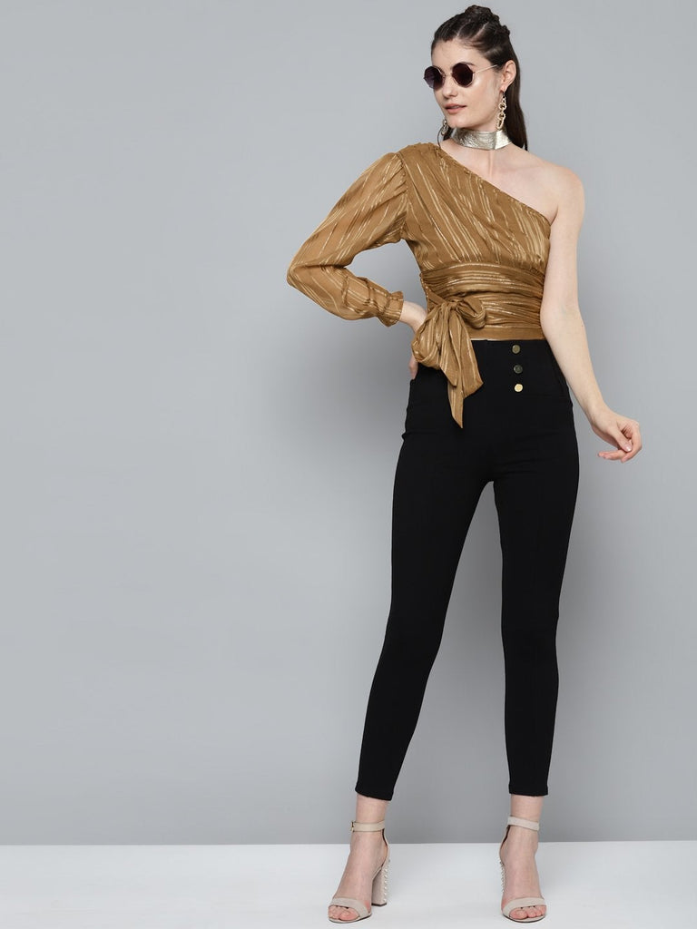 Women's Copper One Shoulder Top