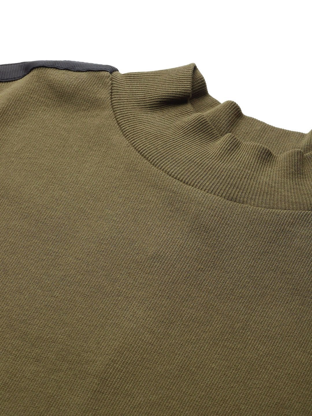 Women's Olive Tape Detail At Sleeve Top - SASSAFRAS