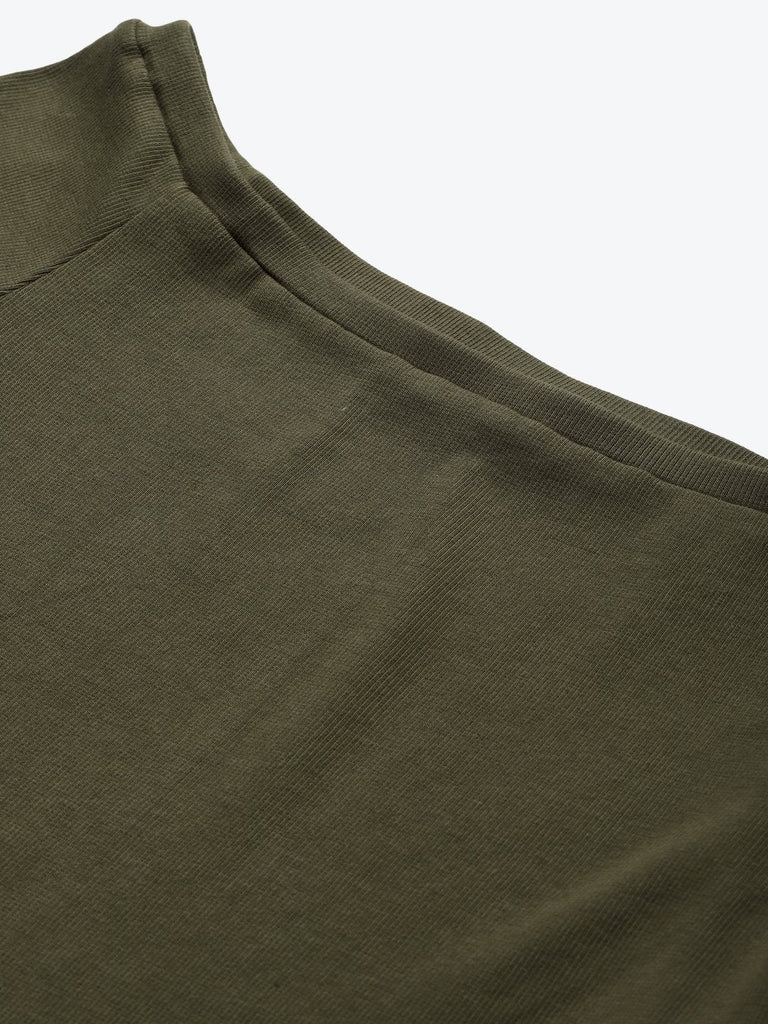 Women's Olive Bardot Crop Top