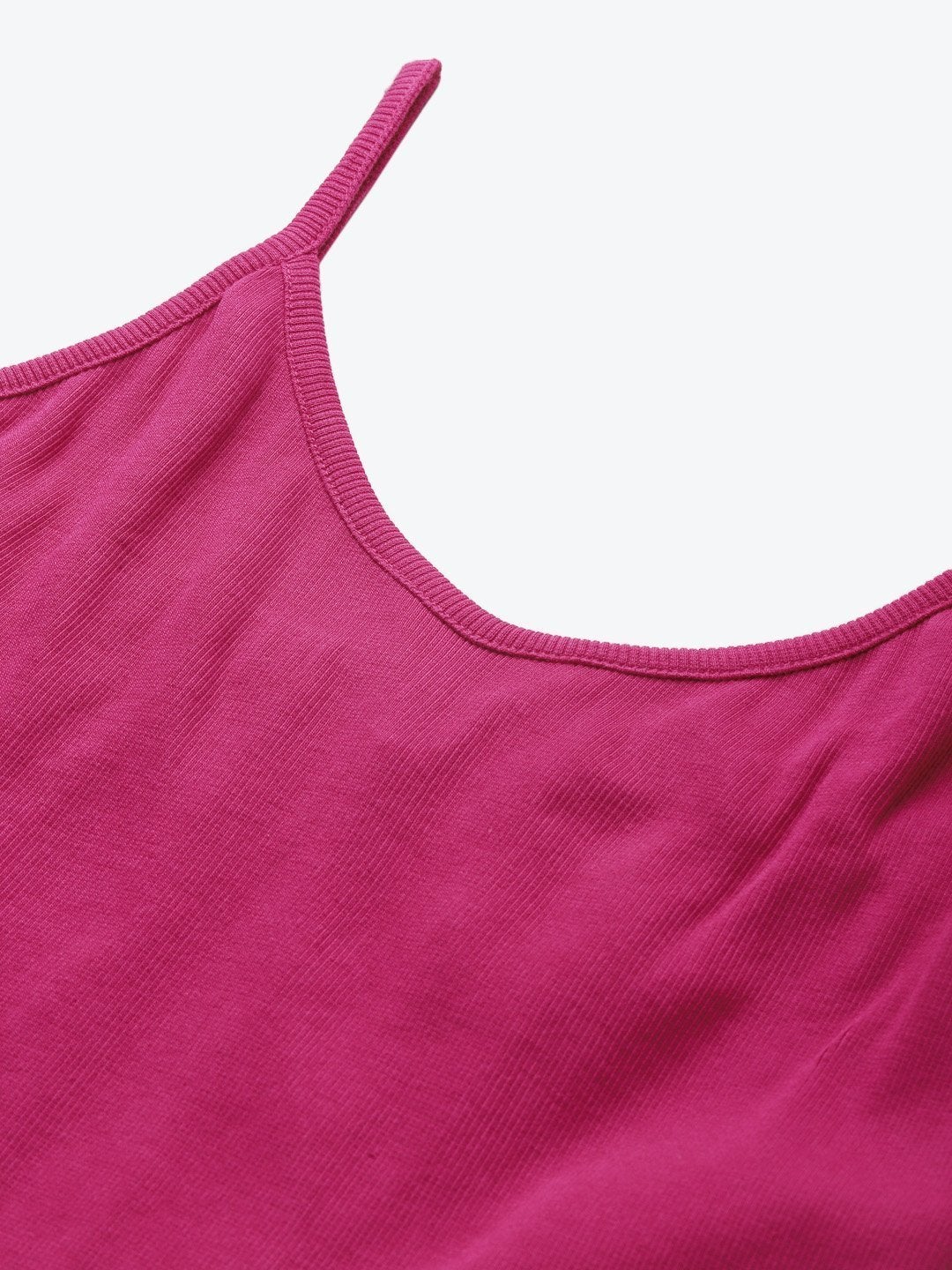 Women's Fuchsia Strappy Crop Top - SASSAFRAS