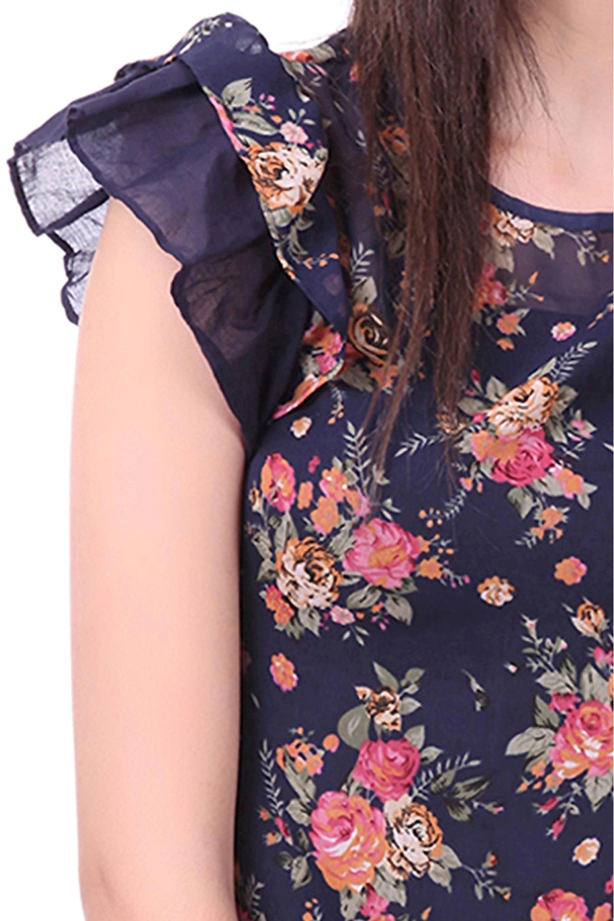 Women's Angel Sleeves Floral Top - SASSAFRAS