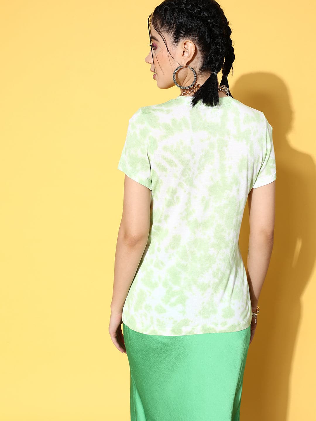 Women's Green Good Vibes Tie Dye T-Shirt - Lyush