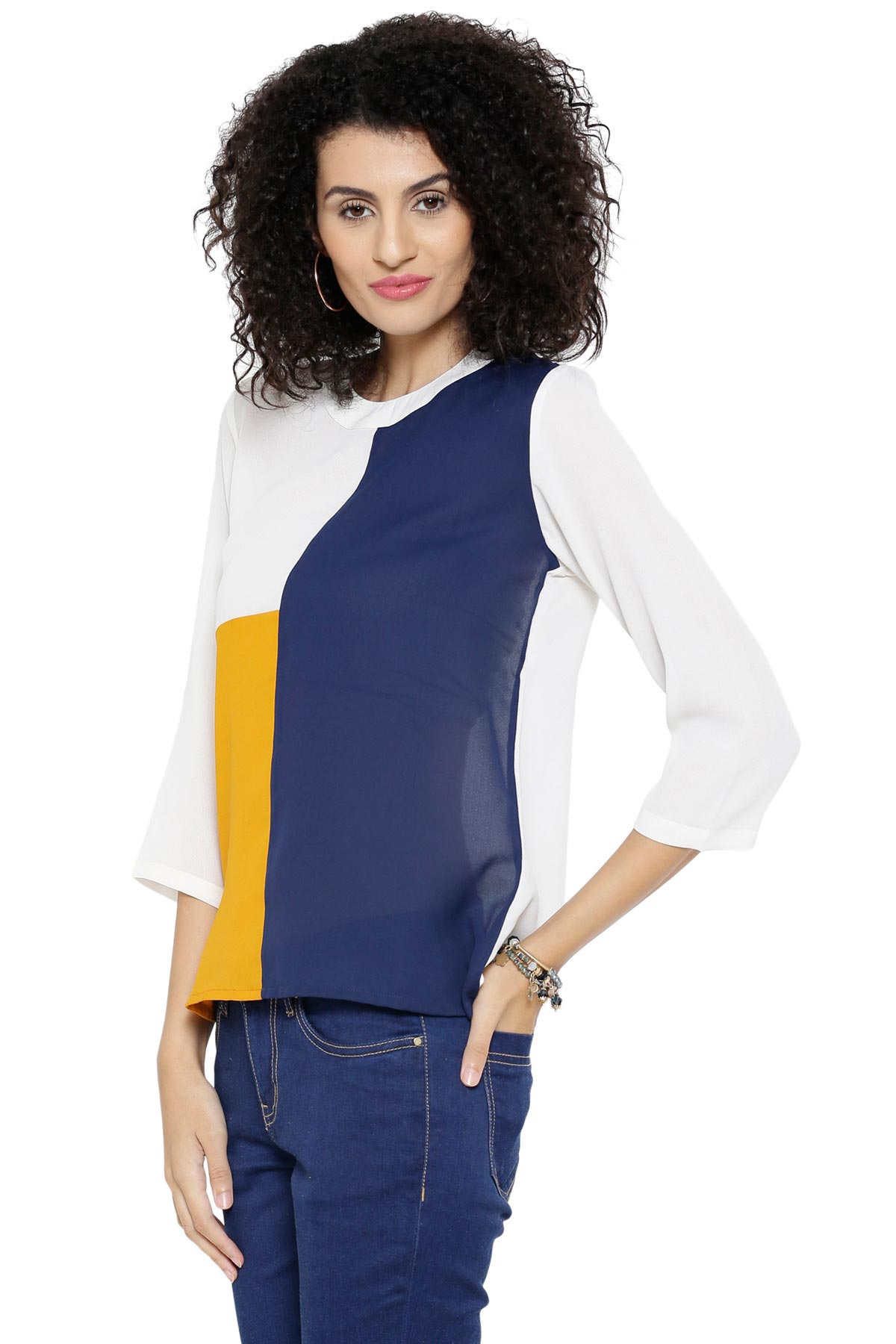 Women's Midnight Color Block Top - SASSAFRAS