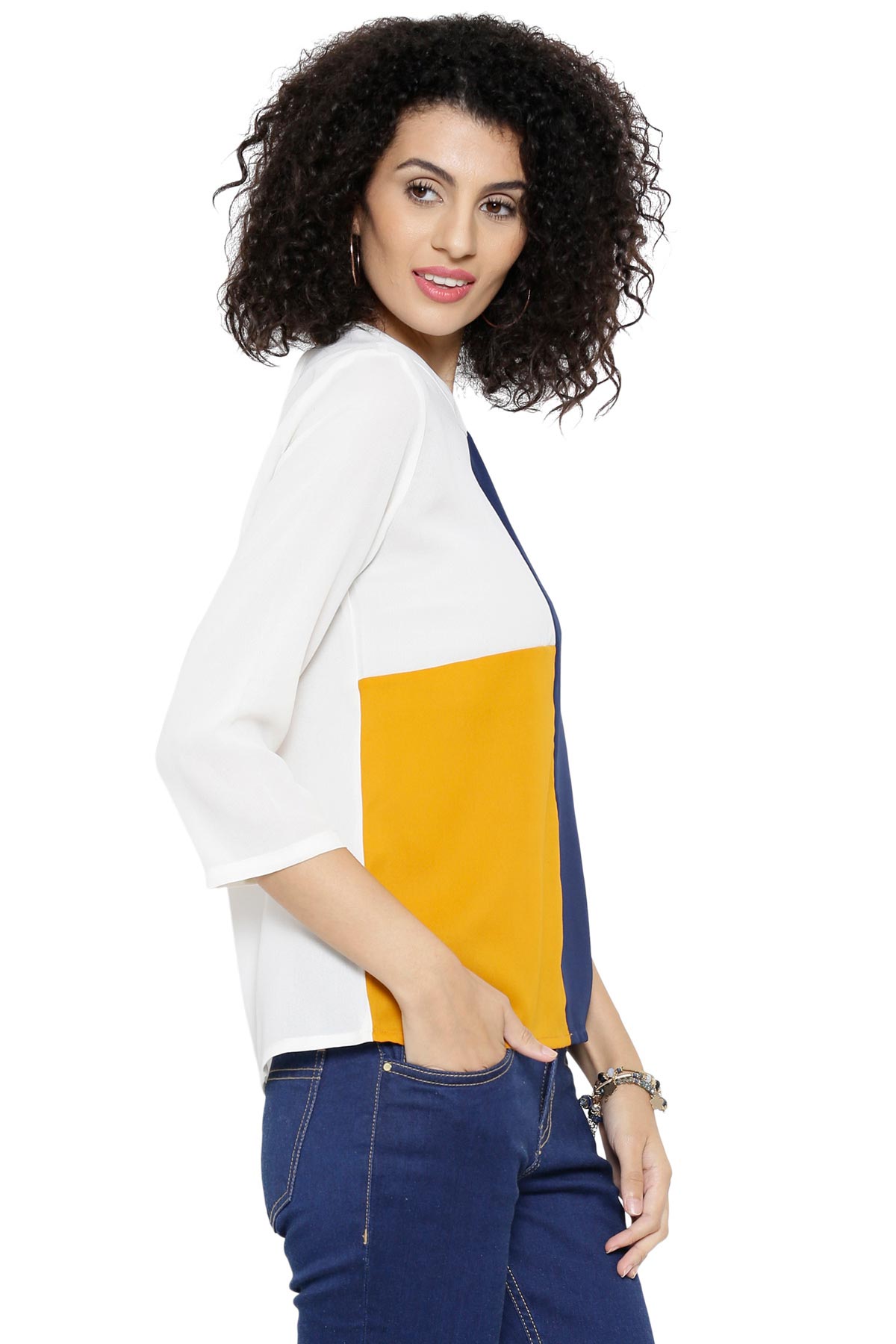 Women's Midnight Color Block Top - SASSAFRAS