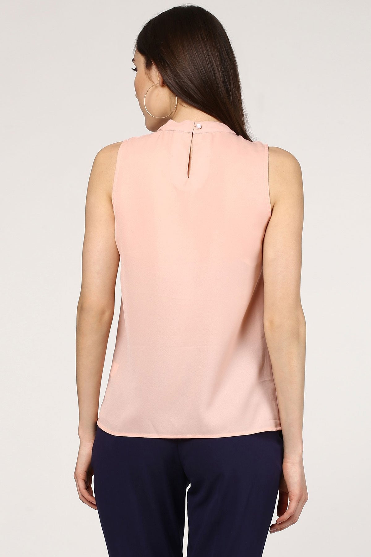 Women's Peach V Neck Top - SASSAFRAS