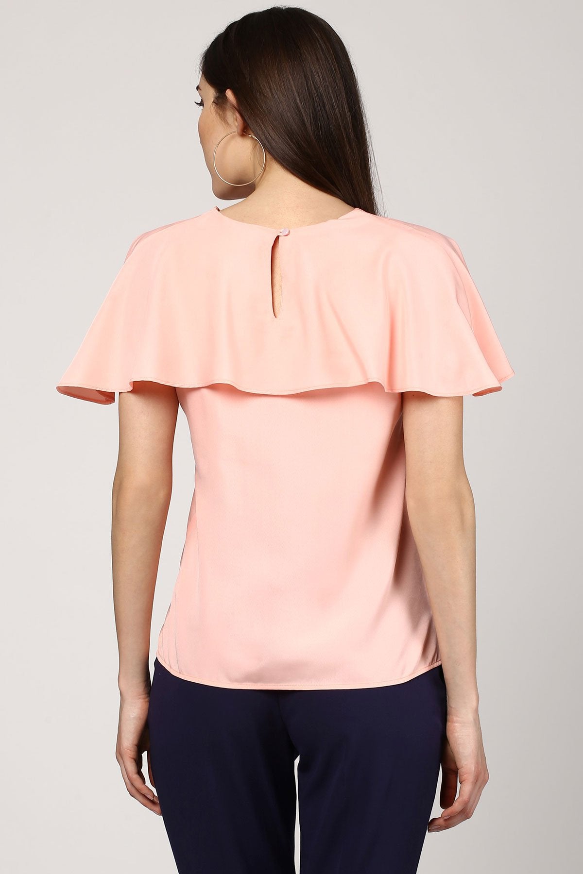 Women's Ruffled Layer Peach Top - SASSAFRAS