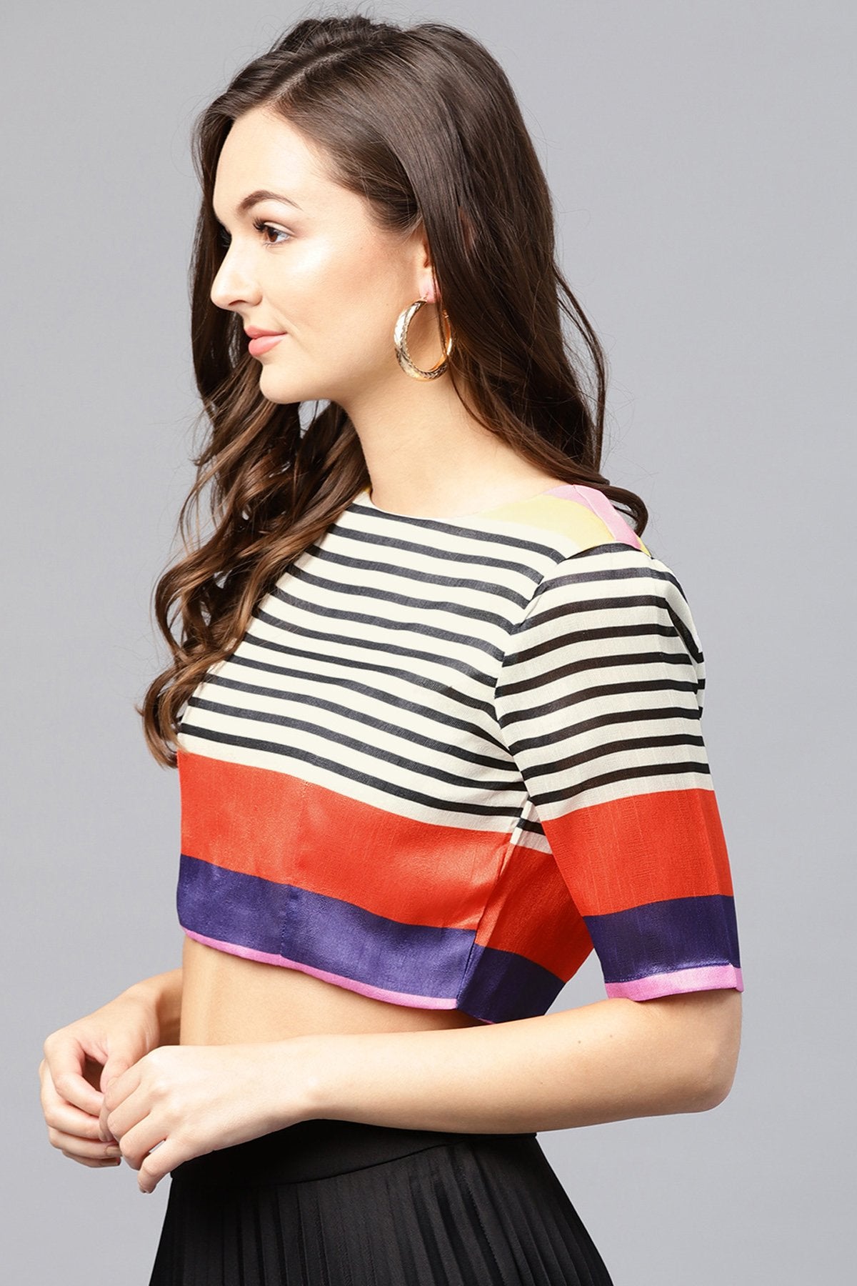 Women's Multi Stripe Crop Top - SASSAFRAS